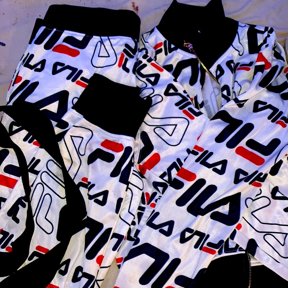 Fila track suit, shoes and duffle bag